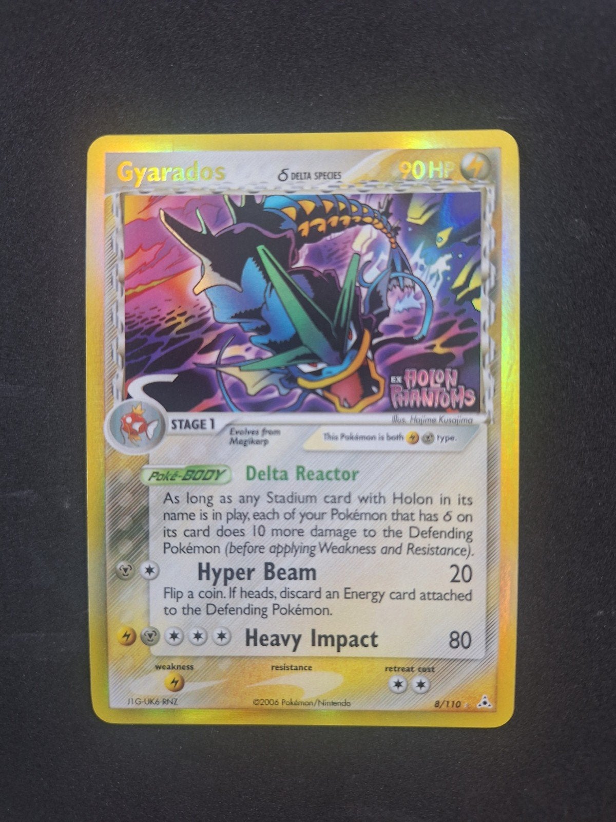 Gyarados Holon Phantoms Stamped 8/110, Ophalen of Verzenden, Zo goed als nieuw, Losse kaart, Foil