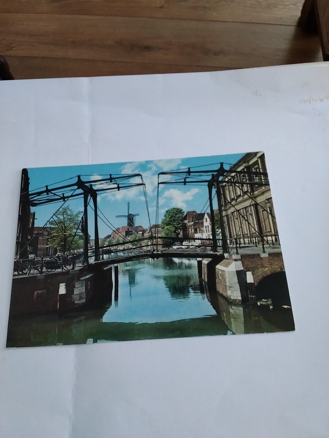 Oude Ansichtkaart Schiedam, Appelhavenbrug met molen, Ophalen of Verzenden, 1960 tot 1980, Ongelopen, Zuid-Holland
