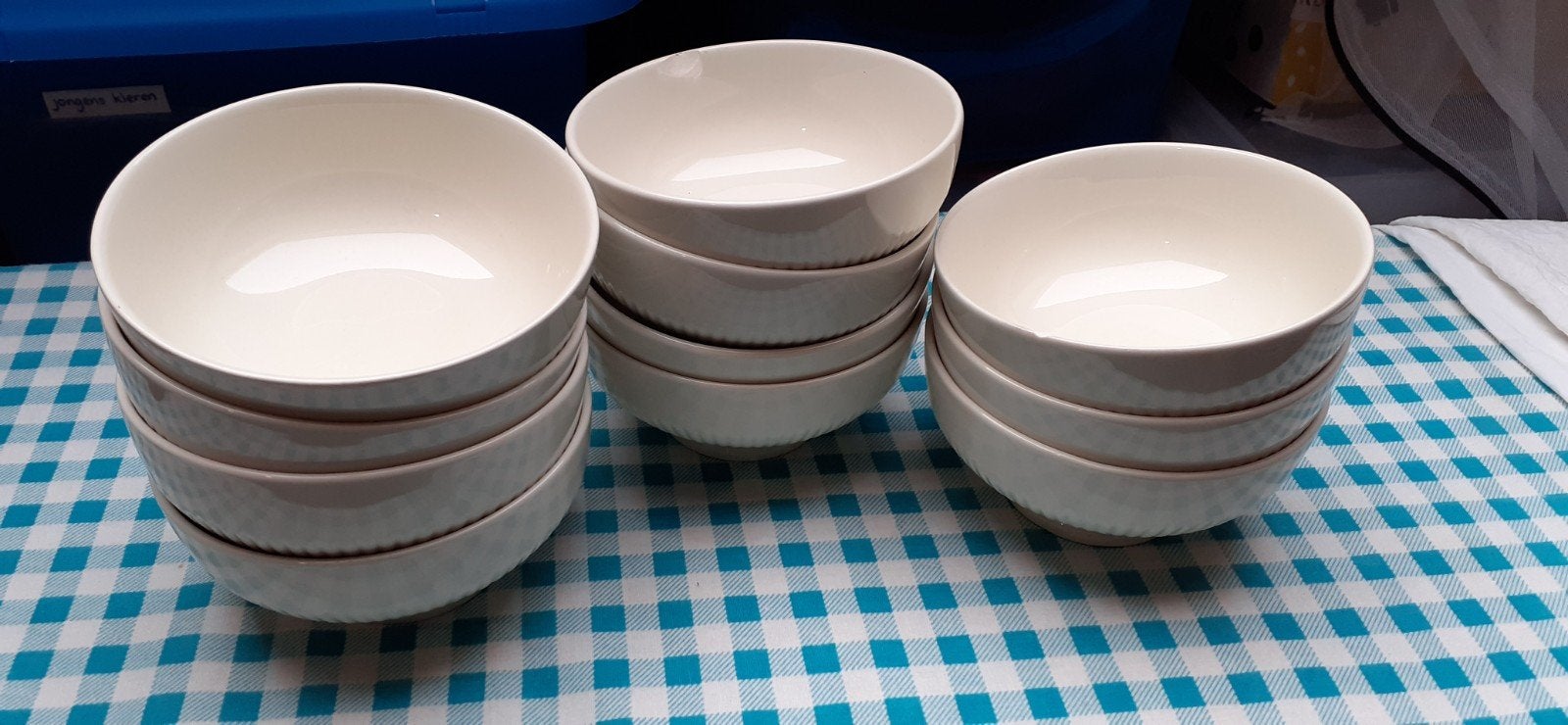 11 schaaltjes van Recamier, Ophalen of Verzenden, Gebruikt, Aardewerk, Kom(men)