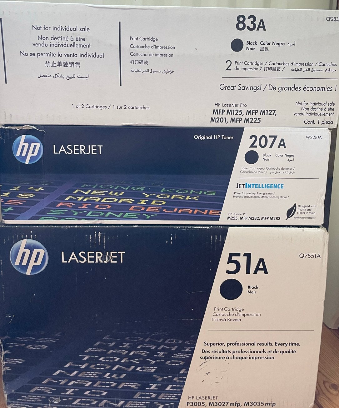 HP LaserJet Tonercartridges - 83A, 207A, 51A Zwart, Computers en Software, Printers, Nieuw, Printer, Laserprinter, Zwart-en-wit printen