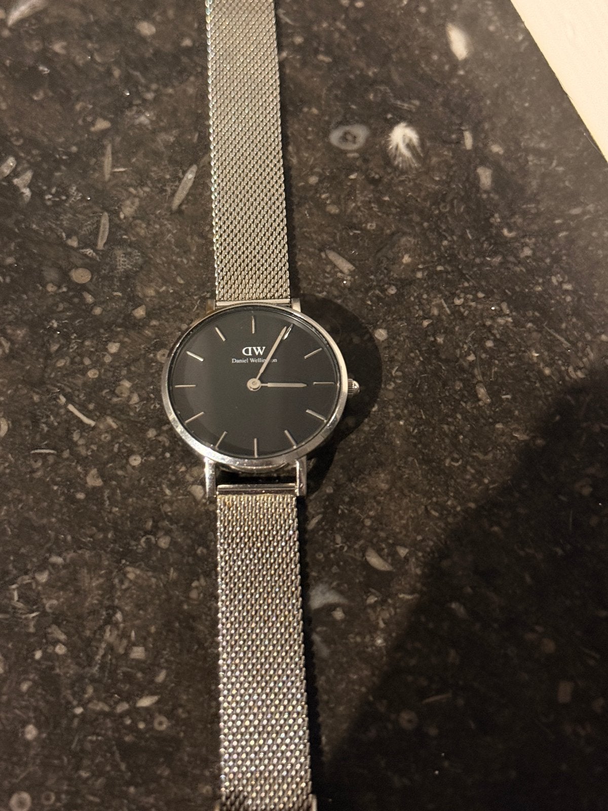 Daniel Wellington Classic Petite horloge - Zilver/Zwart, Overige merken, Staal, Polshorloge, Ophalen of Verzenden