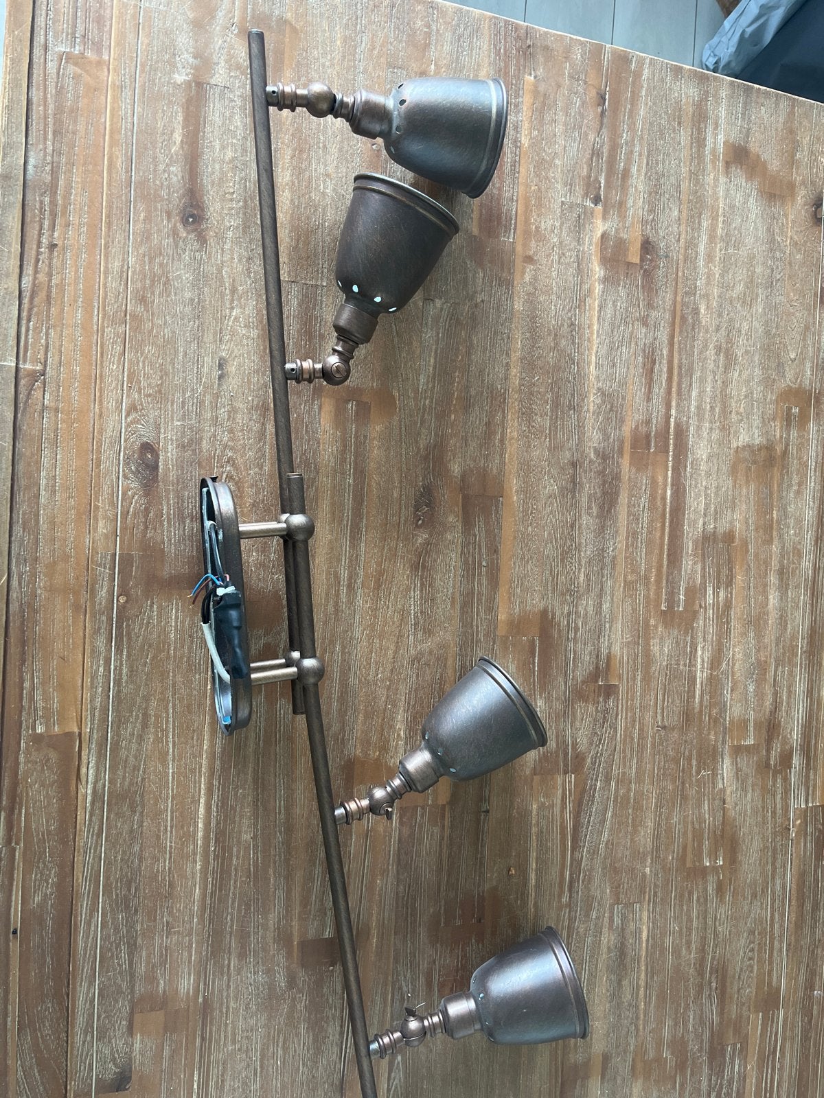 Wandlamp met 4 spots - Bronskleurig metaal, Ophalen, Gebruikt, Bruin, GU10