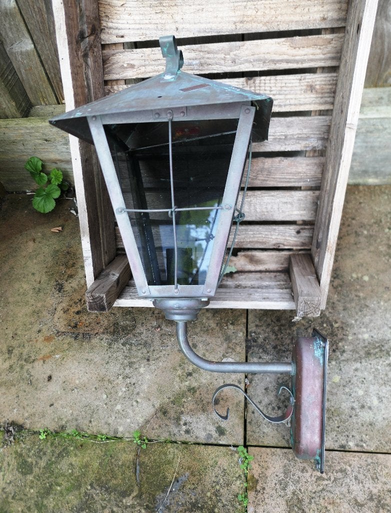 Landelijke wandlamp - buitenlamp roodkoper, Ophalen, Overige materialen, Gebruikt, Wandlamp