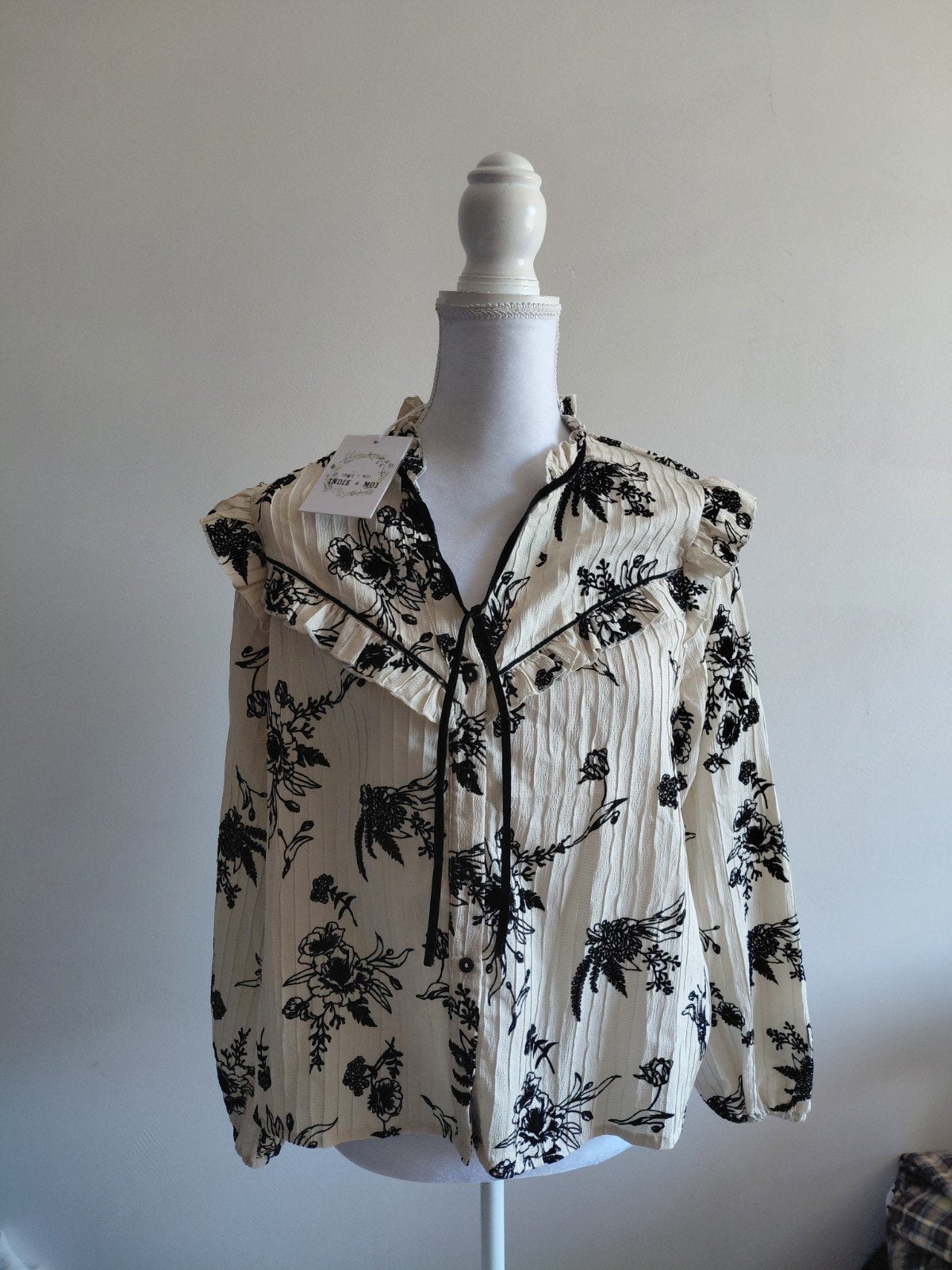 Indie + Moi Prisca Blouse - Nieuw met kaartjes, Kleding | Dames, Beige, Nieuw, Ophalen of Verzenden, Maat 36 (S)