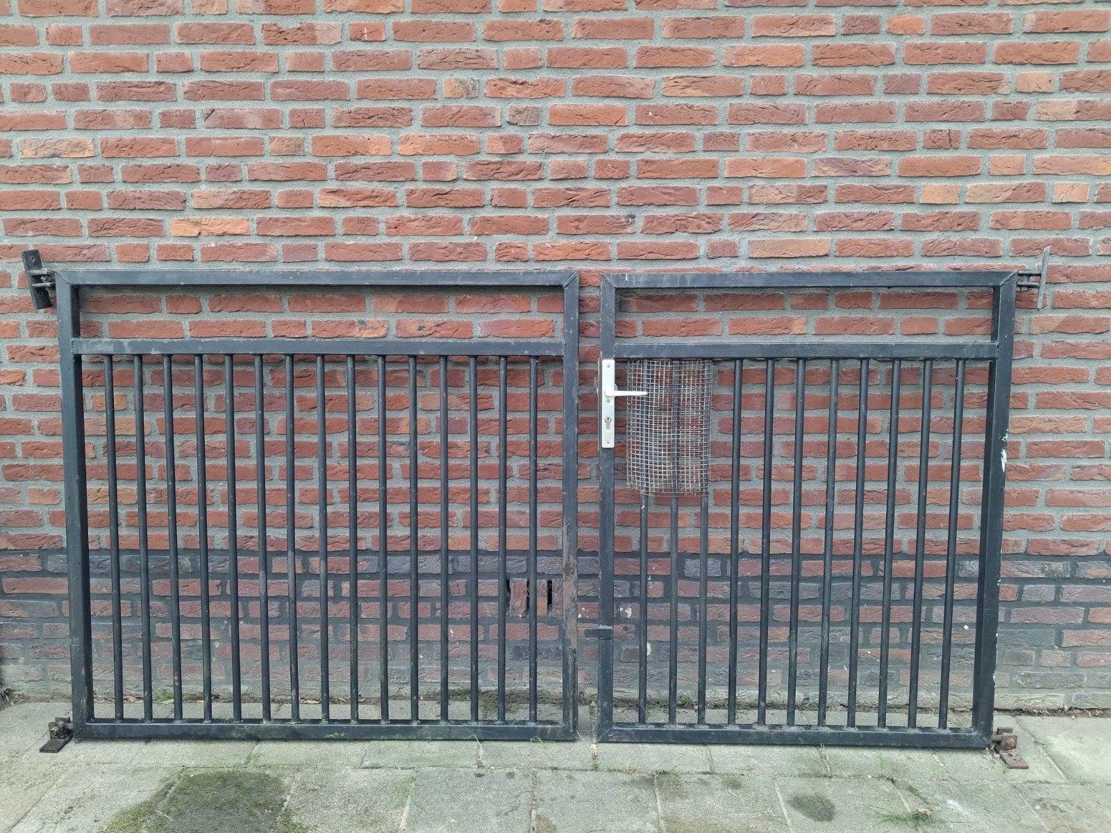 Tuinpoort (dubbel) - 2,57 m breed, Ophalen of Verzenden, Gebruikt, IJzer