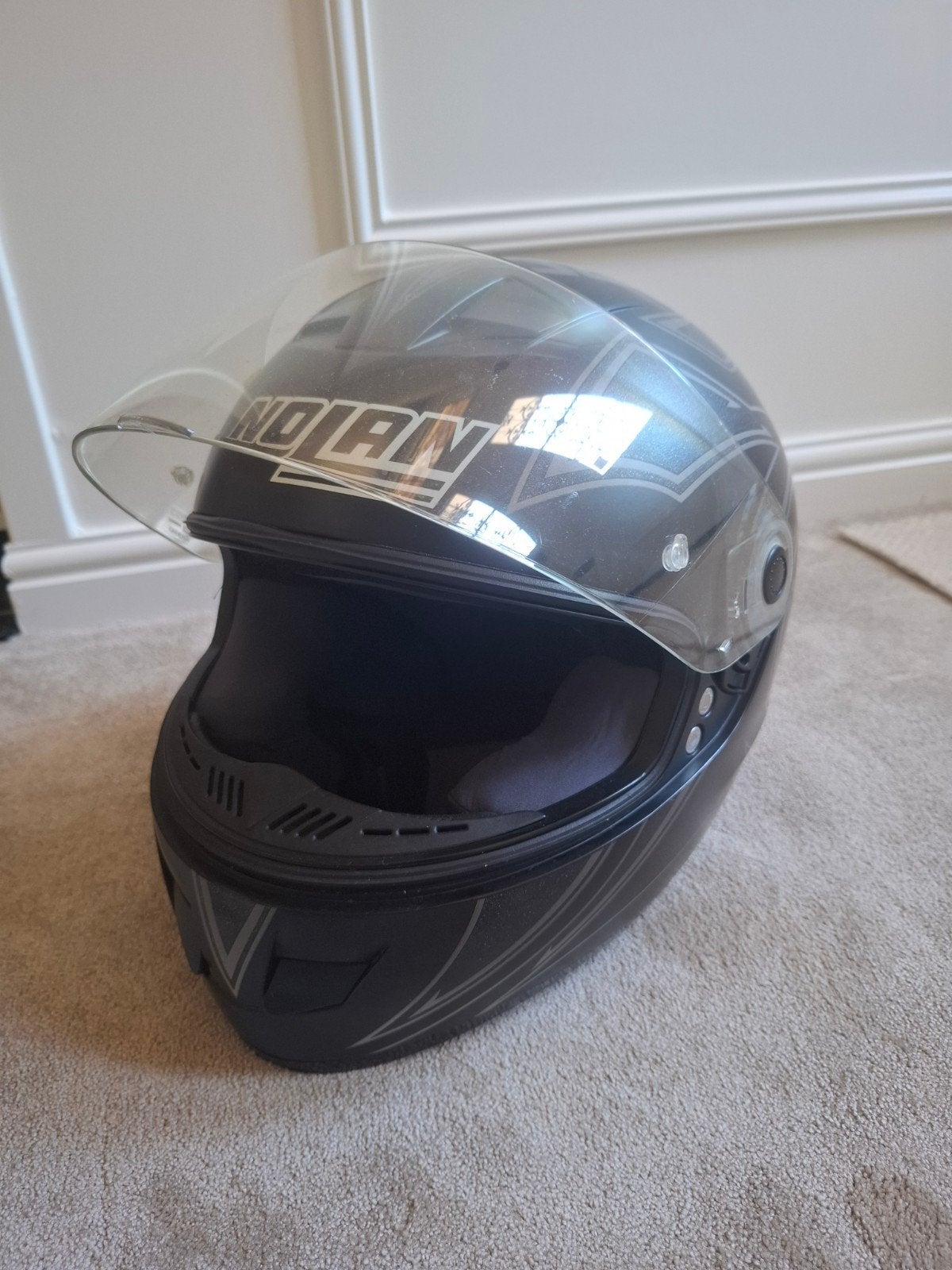 Nolan motorhelm, maat M, zwart met zilveren accenten, Ophalen, M, Heren, Nolan