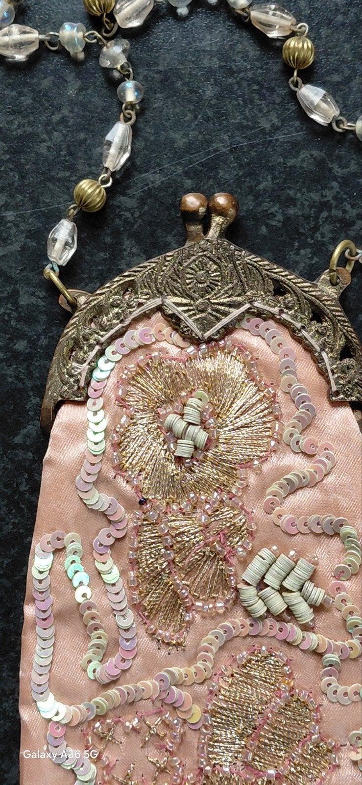 Vintage Roze Avondtasje met Kralen en Borduurwerk, Antiek en Kunst, Verzenden