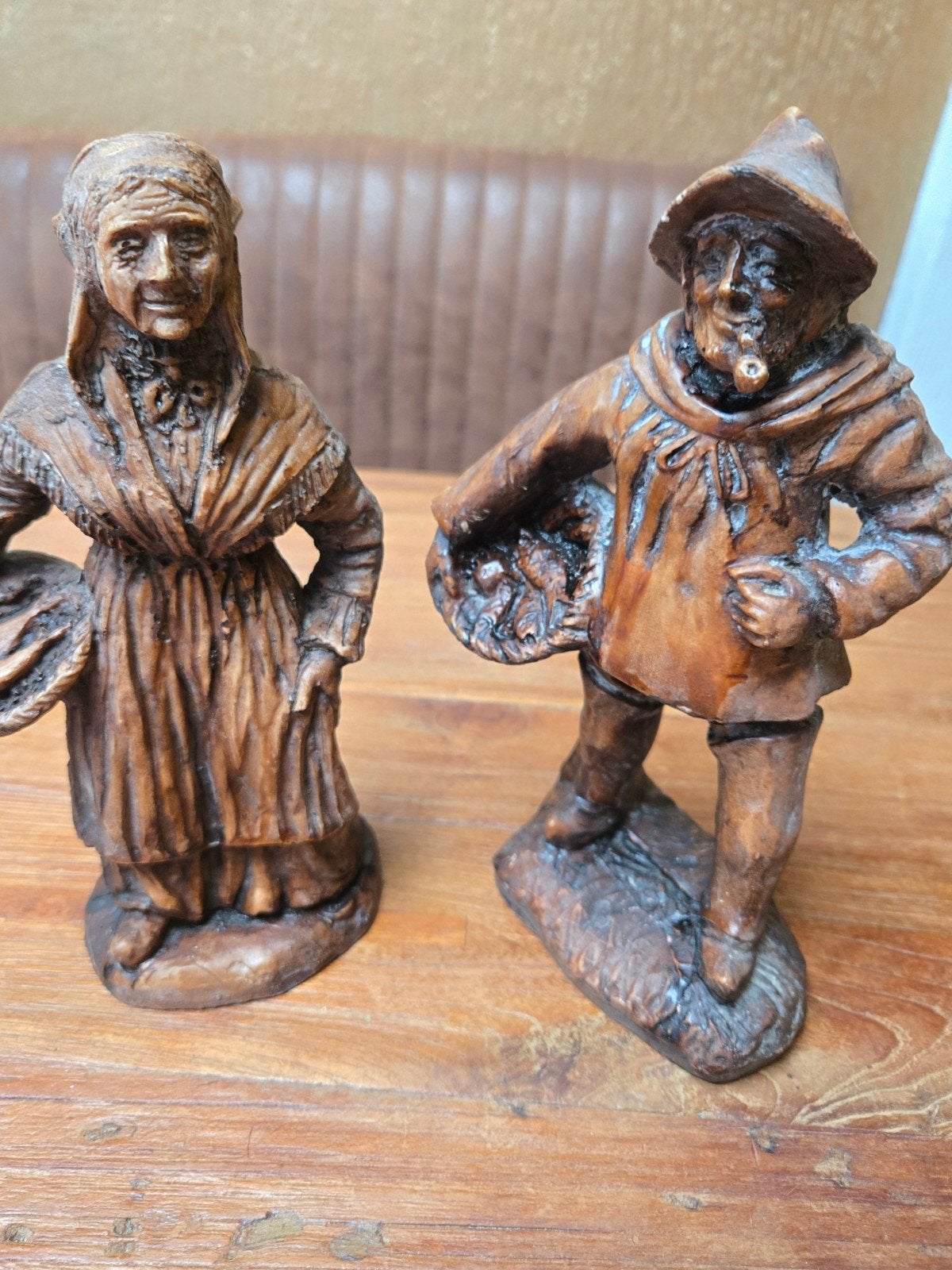 2 Mooie Oude Beelden, Man & Vrouw, Ophalen of Verzenden, Gebruikt, Mens