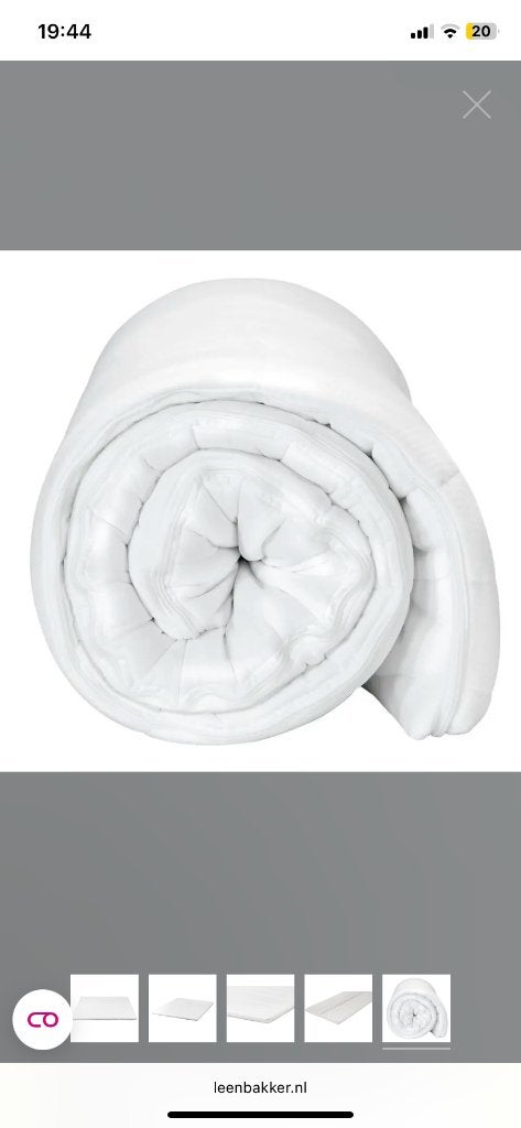 Topper matras leen bakker, Huis en Inrichting, Slaapkamer | Matrassen en Bedbodems, Ophalen, Nieuw, Twijfelaar, Matras