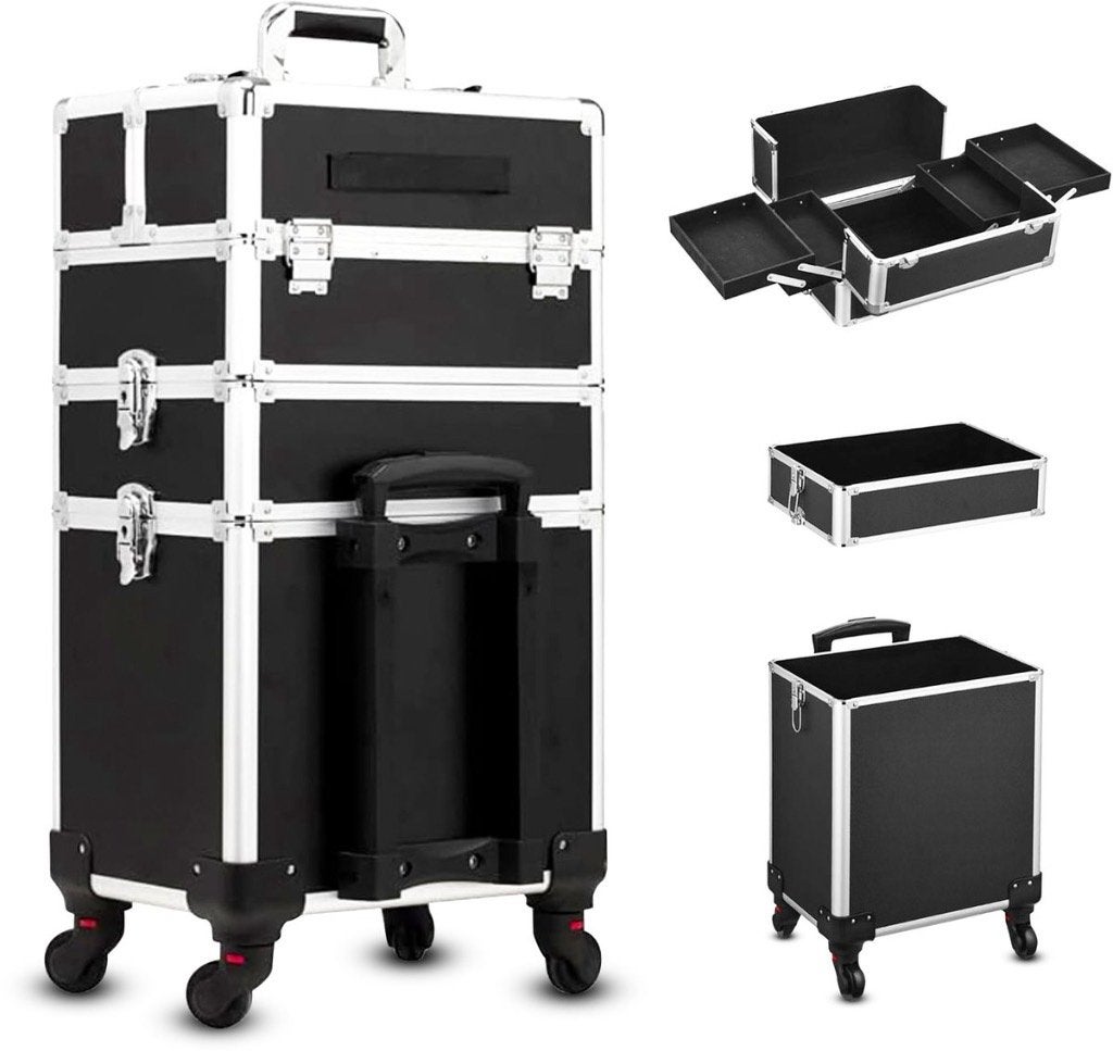 Make Up Trolley (Beautycase) zwart Nieuw!, Sieraden, Tassen en Uiterlijk, Beautycases, Zwart, Nieuw, Ophalen of Verzenden, Met slot