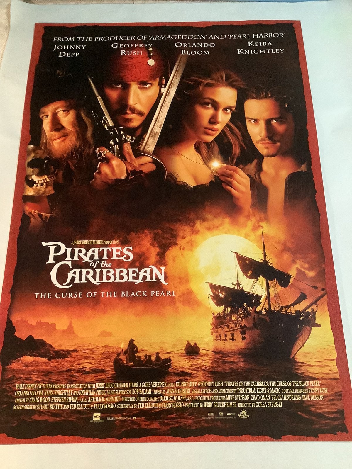 PIRATES OF THE CAREBBEAN   souvenir poster  68-98 cm, Verzenden, Zo goed als nieuw, Deurposter of groter, Film en Tv