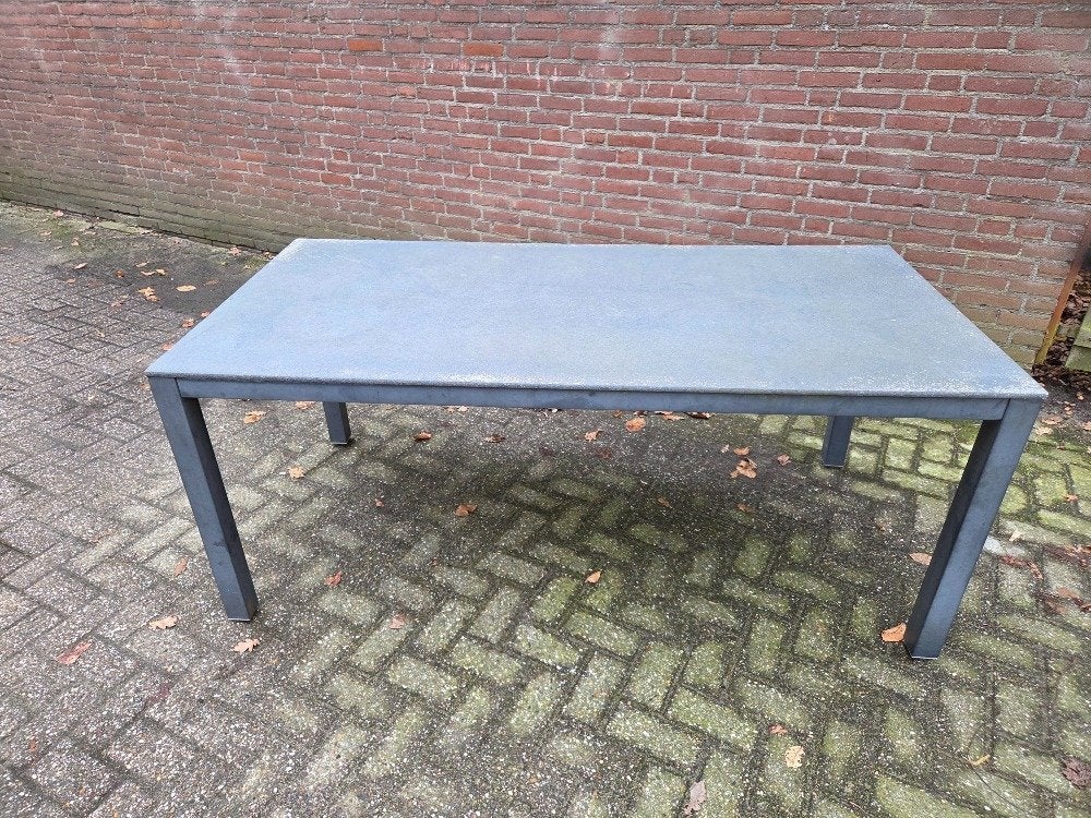 tuintafel aluminium steen grijs blad,90 x 180 cm, Ophalen of Verzenden, 'T Olde Gre-j, Info@toldegrej.nl, Endepoelstraat 20f Didam