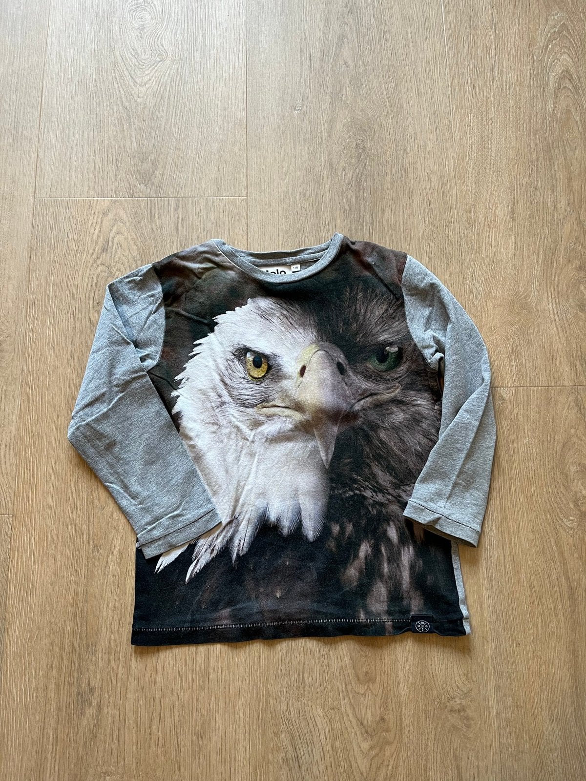 Longsleeve jongen molo vogel maat 110 zgan, Ophalen of Verzenden, Zo goed als nieuw, Jongen, Shirt of Longsleeve