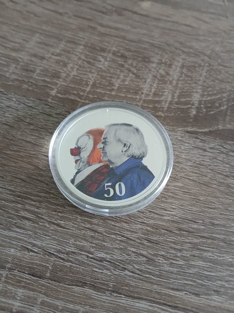 bassie en adriaan 50 jaar herdenkingsmunt, Postzegels en Munten, Koningin Beatrix, Zilver, Euro's, Ophalen of Verzenden