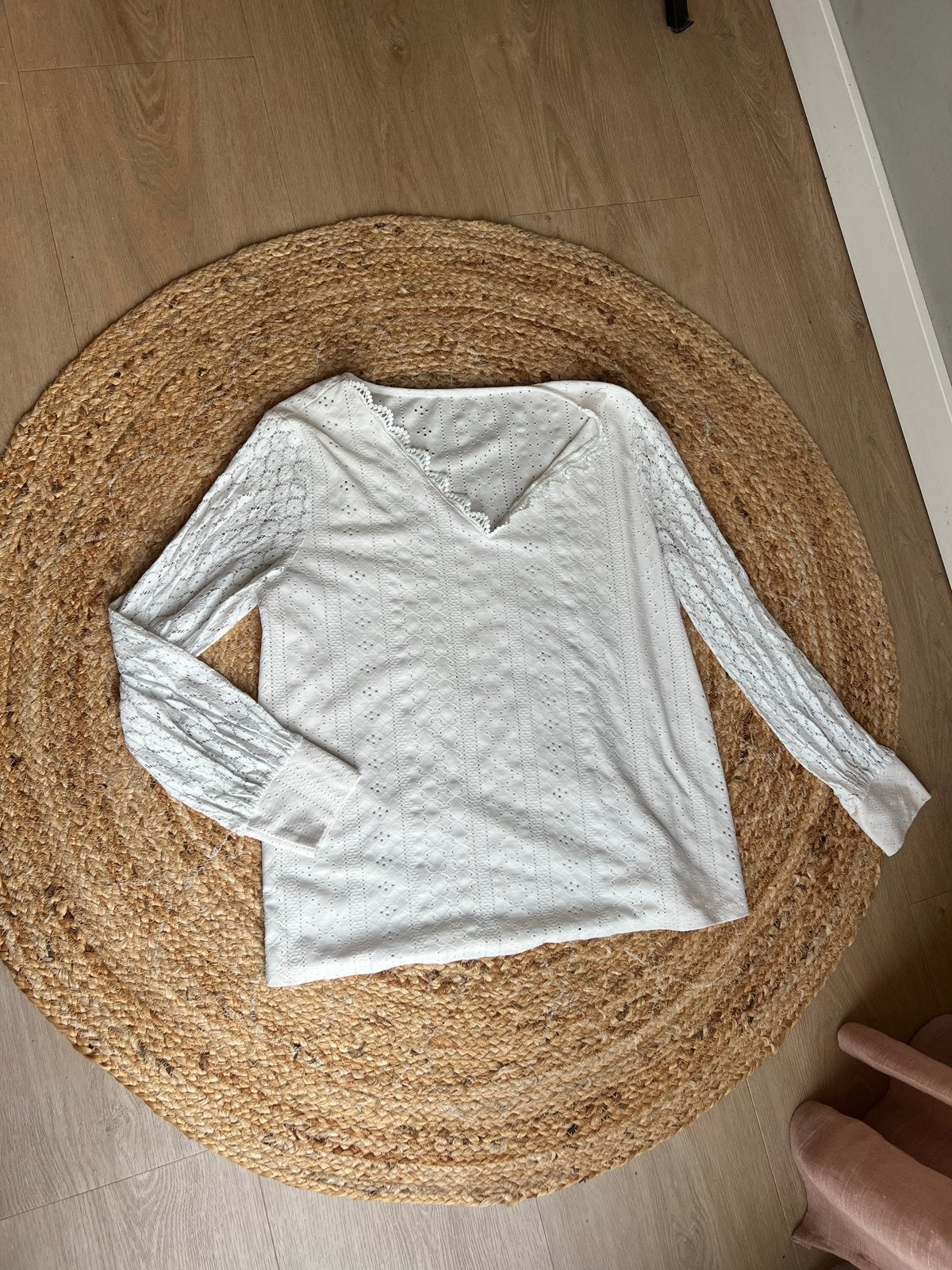 Vero Moda Blouse Maat M - Wit met Broderie, Ophalen of Verzenden, Zo goed als nieuw, Maat 38/40 (M), Wit