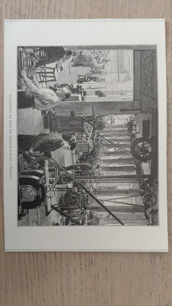 Kopergravure: Drukkerij van J. Enschedé & Zonen, Dagelijks leven, 1800 - 1899, Ophalen of Verzenden, Origineel
