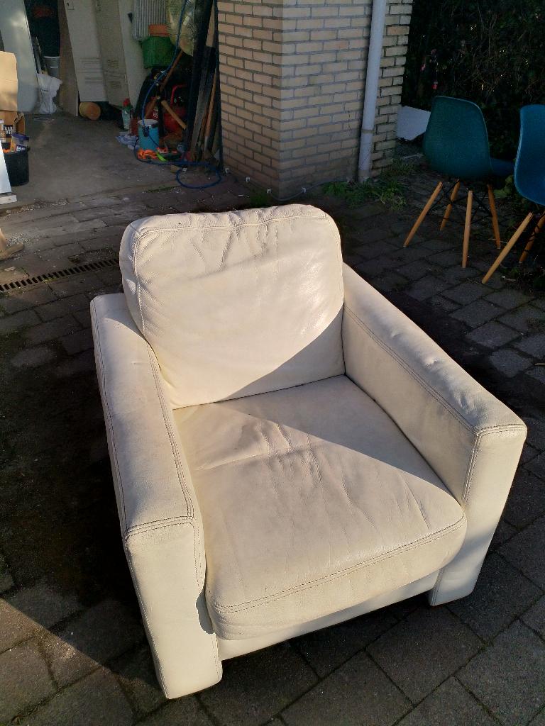 Leren stoel, fauteuil gratis op te halen, Ophalen, Gebruikt, 75 tot 100 cm, 50 tot 75 cm