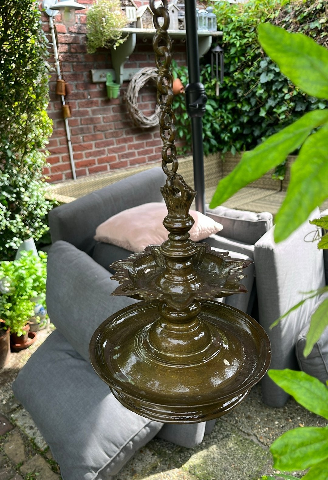 Olielamp antiek brons, Antiek en Kunst, Ophalen of Verzenden