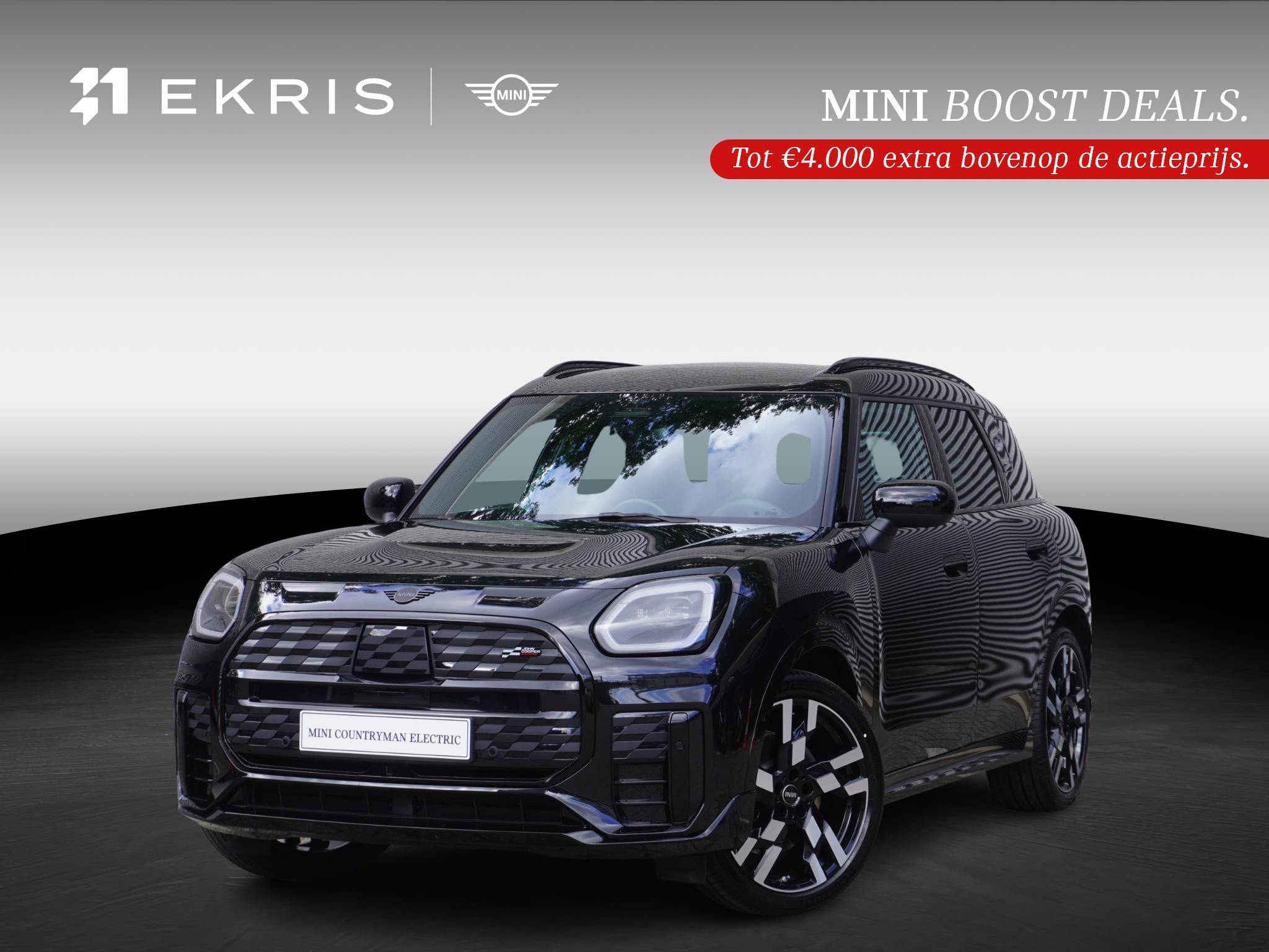 MINI Countryman E John Cooper Works Uitvoering | S Pakket, Zwart, Countryman, Leder en Stof, Zwart
