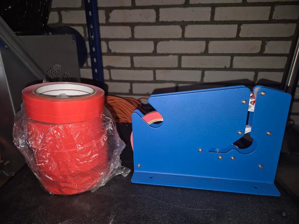 Tape dispenser met rode tape, Ophalen of Verzenden