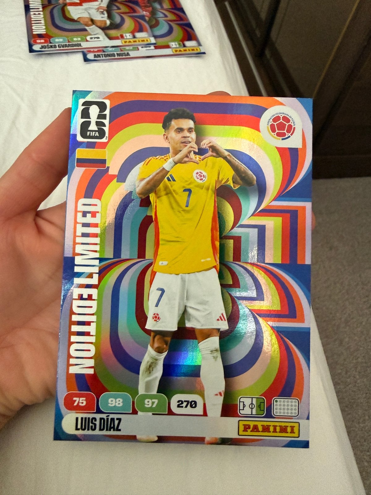 Panini FIFA 2026 jumbo Luis Díaz Unlimited XXL Kaart, Ophalen of Verzenden, Nieuw, Plaatje