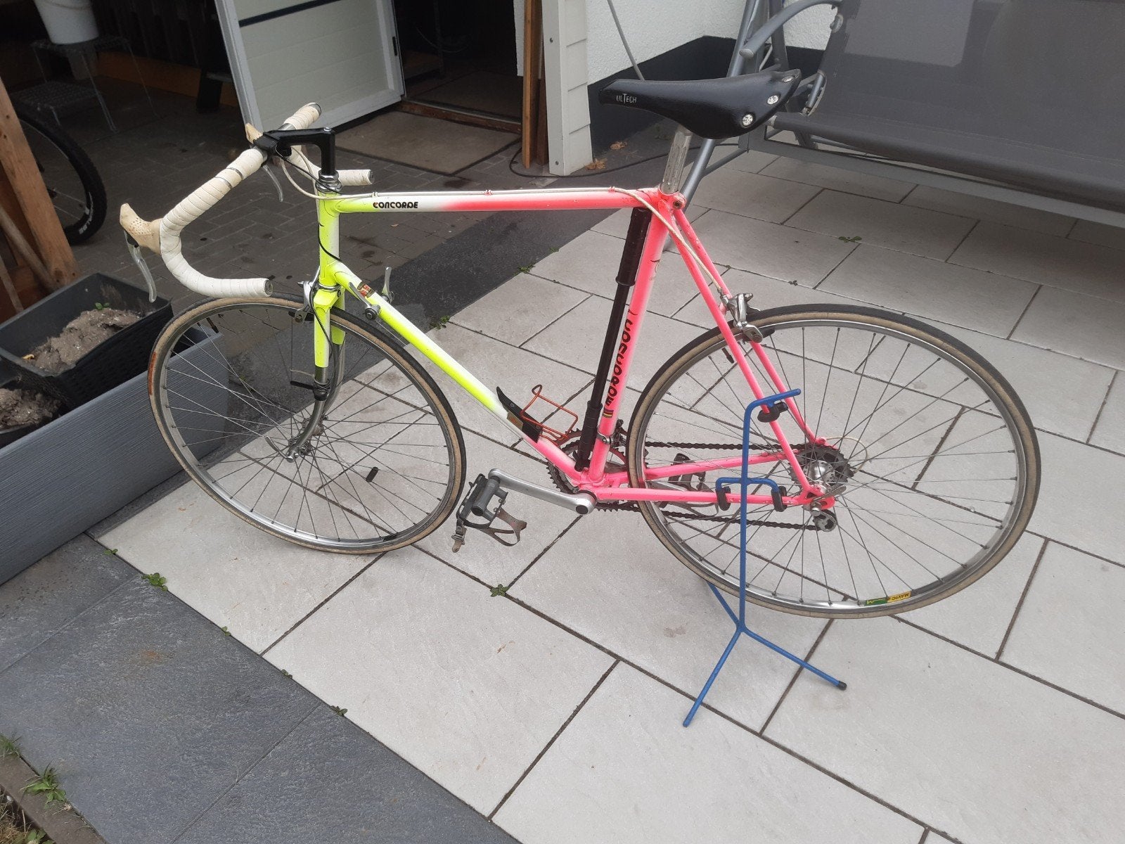 Concorde racefiets - Vintage roze/geel, 28 inch, Gebruikt, 10 tot 15 versnellingen, Aluminium