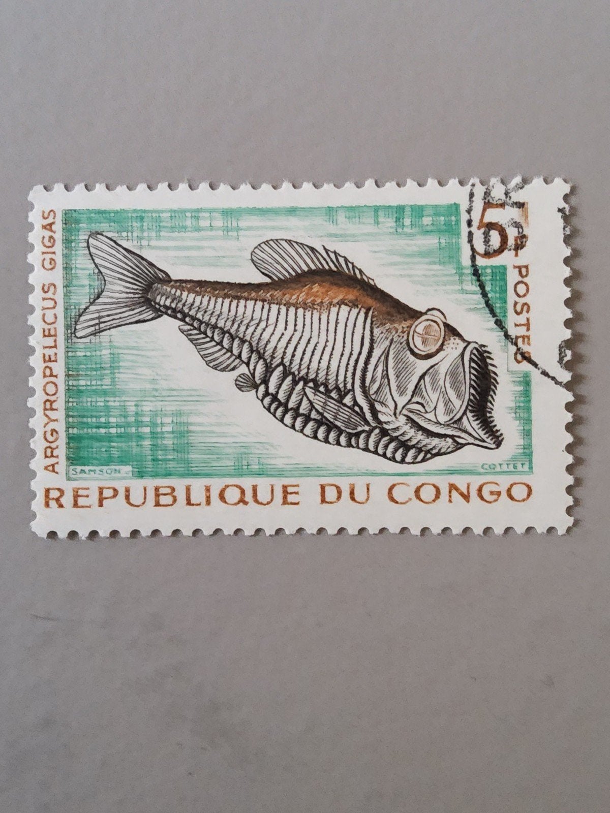 Postzegel Republique du Congo - Argyropelecus Gigas, Verzenden, Overige landen, Gestempeld