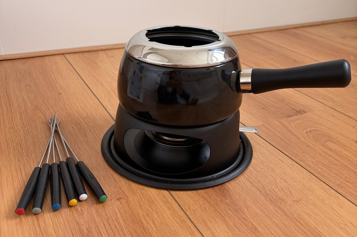 Fondue Set - Compleet met 6 vorken en brander, Witgoed en Apparatuur, Fonduesets, Ophalen, Zo goed als nieuw, Brander, Fondueset