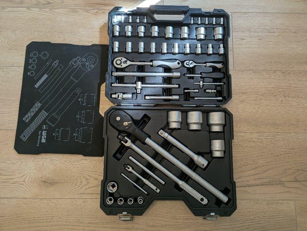 WGB Dopsleutelset 1/4" + 1/2" + 3/4", 54-delig, Ophalen, Nieuw