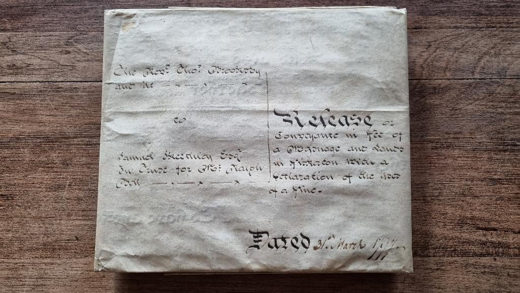 Handgeschreven Engels perkamenten manuscript  uit 1798, Antiek en Kunst, Ophalen of Verzenden