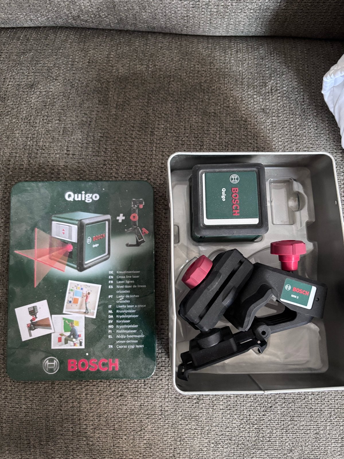 Bosch Quigo Kruislijnlaser - Compact en Gebruiksvriendelijk, Doe-het-zelf en Verbouw, Ophalen of Verzenden, Zo goed als nieuw