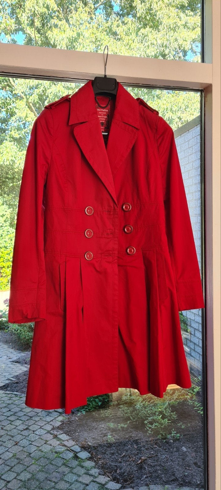 Rode trenchcoat/ jas Yest Fashion, Maat 36, Nieuw, Ophalen of Verzenden, Maat 36 (S), Yest Fashion