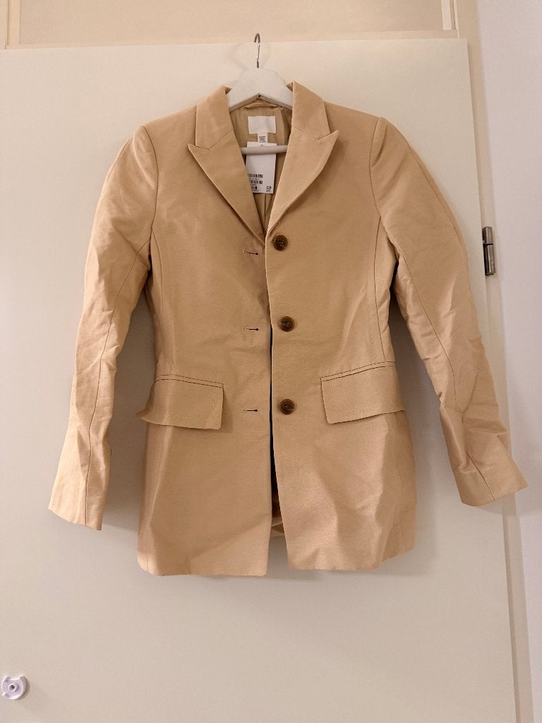 Ongedragen blazer 100% katoen -Nieuw met prijskaartje-XXS, Bruin, Nieuw, Ophalen of Verzenden, Jasje