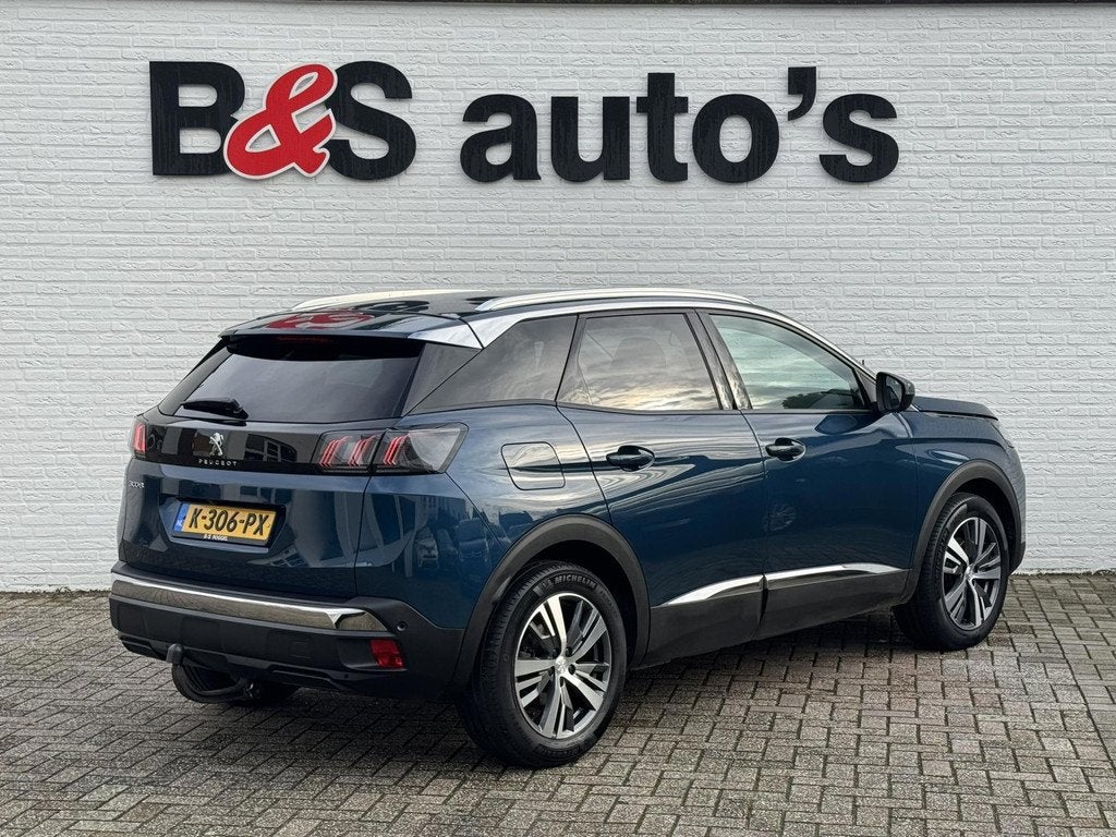 Peugeot 3008 1.2 PureTech Premium Automaat Trekhaak Cruise C, Gebruikt, 1199 cc, Blauw, Leder en Stof