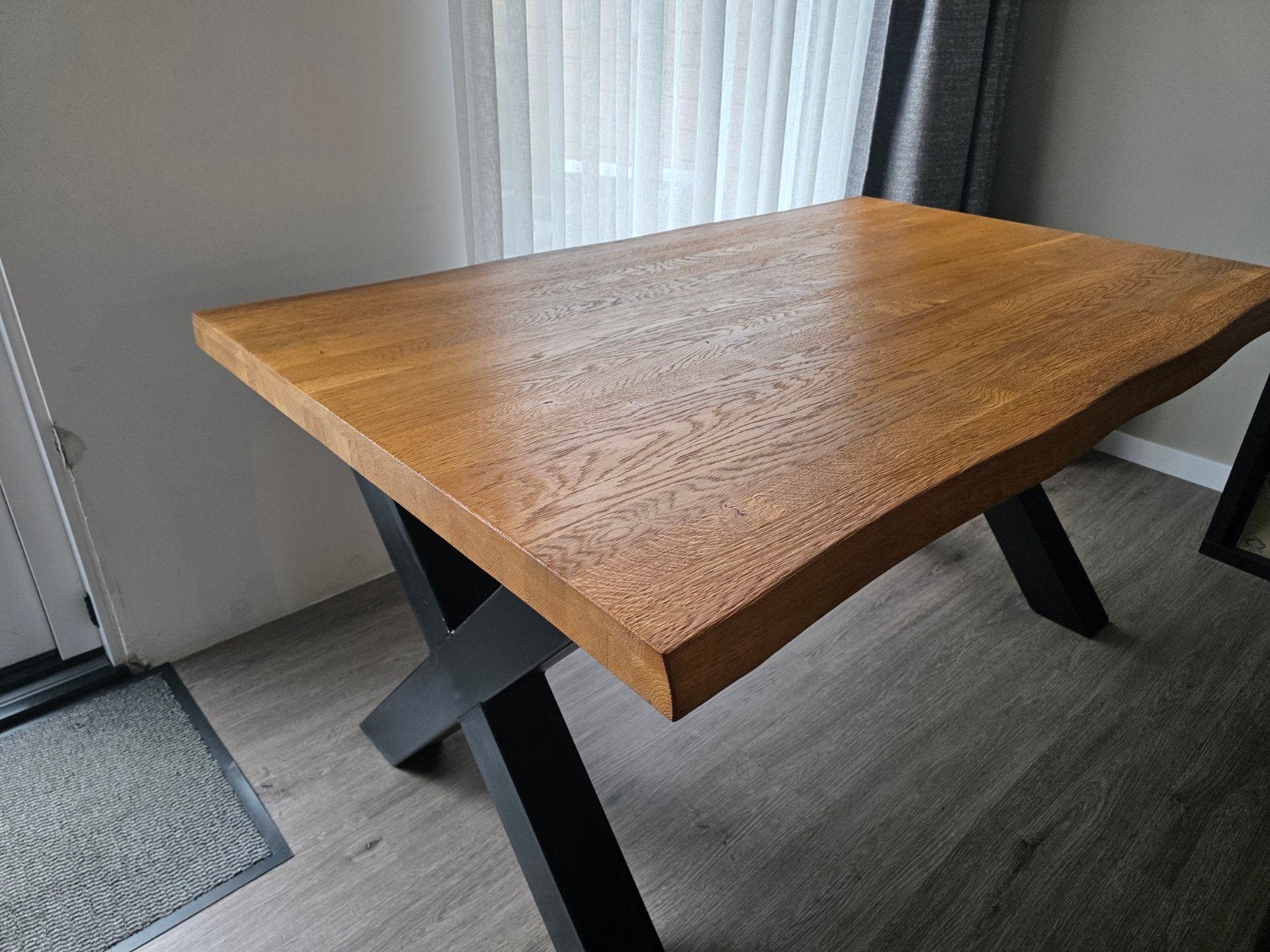 Zwaar houten eettafel / boomstamtafel, Ophalen, 100 tot 150 cm, Zo goed als nieuw, 150 tot 200 cm