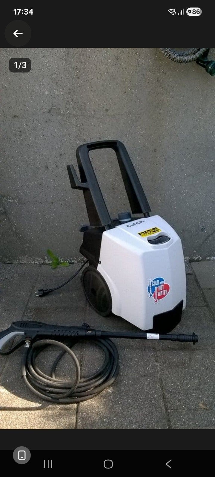 eurom force 2300 diese heet water hogedrukreiniger, Ophalen, Met autostop en -start, Zo goed als nieuw, Eurom Force