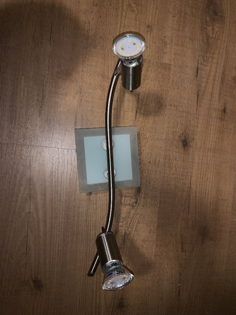 Moderne dubbele LED spotlamp – Plafondlamp met stijl, Huis en Inrichting, Lampen | Plafondlampen, Ophalen of Verzenden, Glas