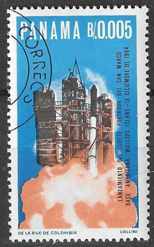 Panama 1966 - Yvert 432 - Lancering v.d. Scout-raket  (ST), Postzegels en Munten, Verzenden, Gestempeld, Midden-Amerika