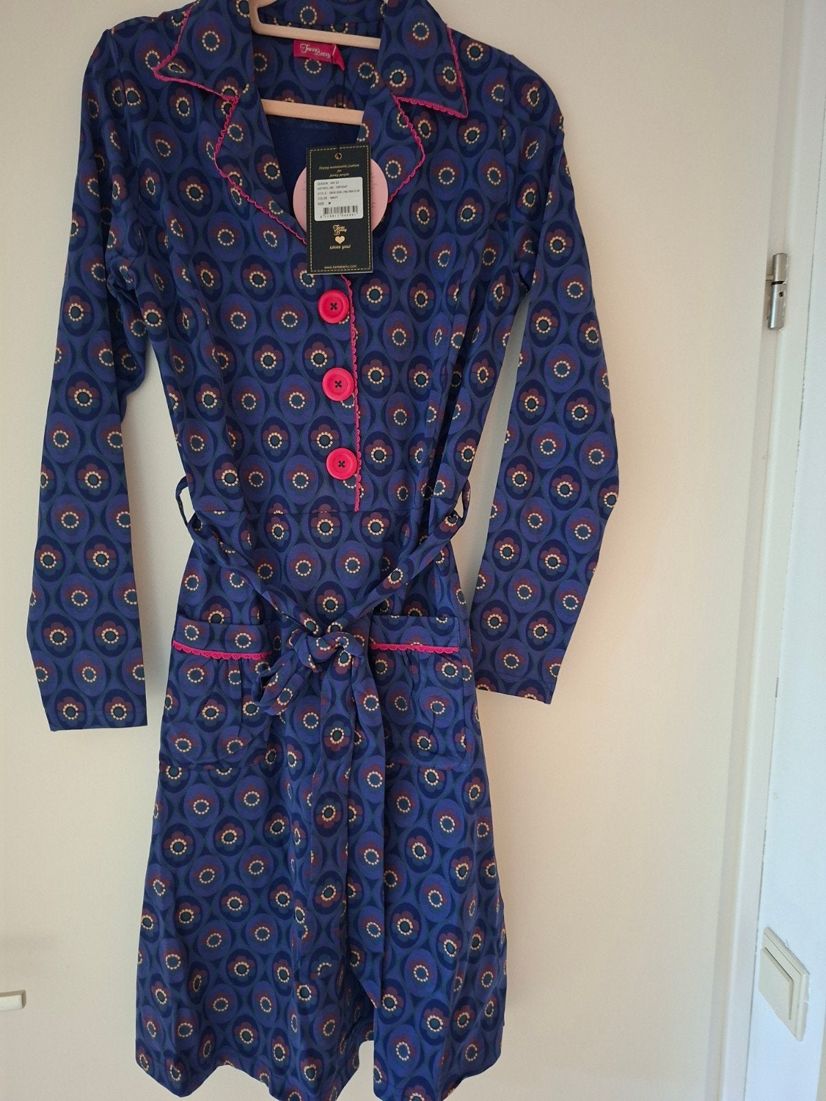 Tante Betsy Jurk Vera Lynn Orna Blom - Maat M, Maat 38/40 (M), Tante Betsy, Blauw, Nieuw