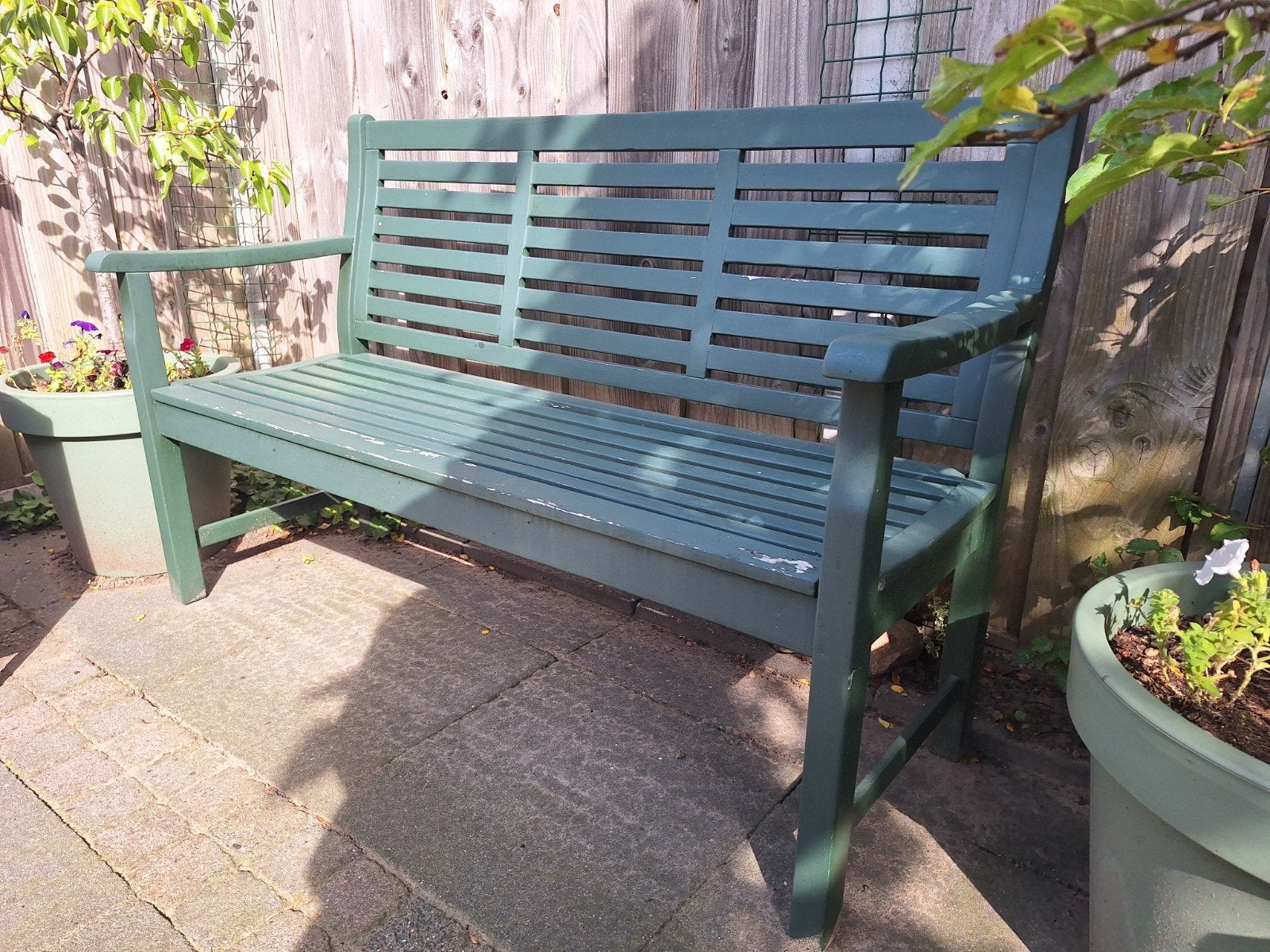 Tuinbank massief 150cm, Ophalen, Gebruikt, Hout, Bank