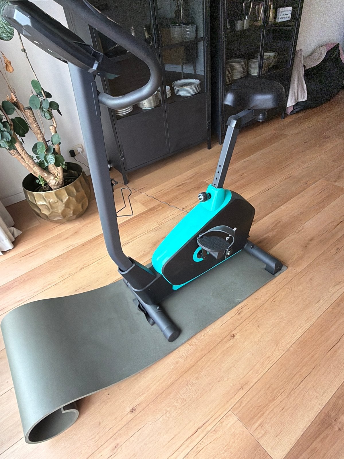 FitAge Hometrainer met mat - Zo goed als nieuw, Ophalen, Zo goed als nieuw, Metaal, Benen