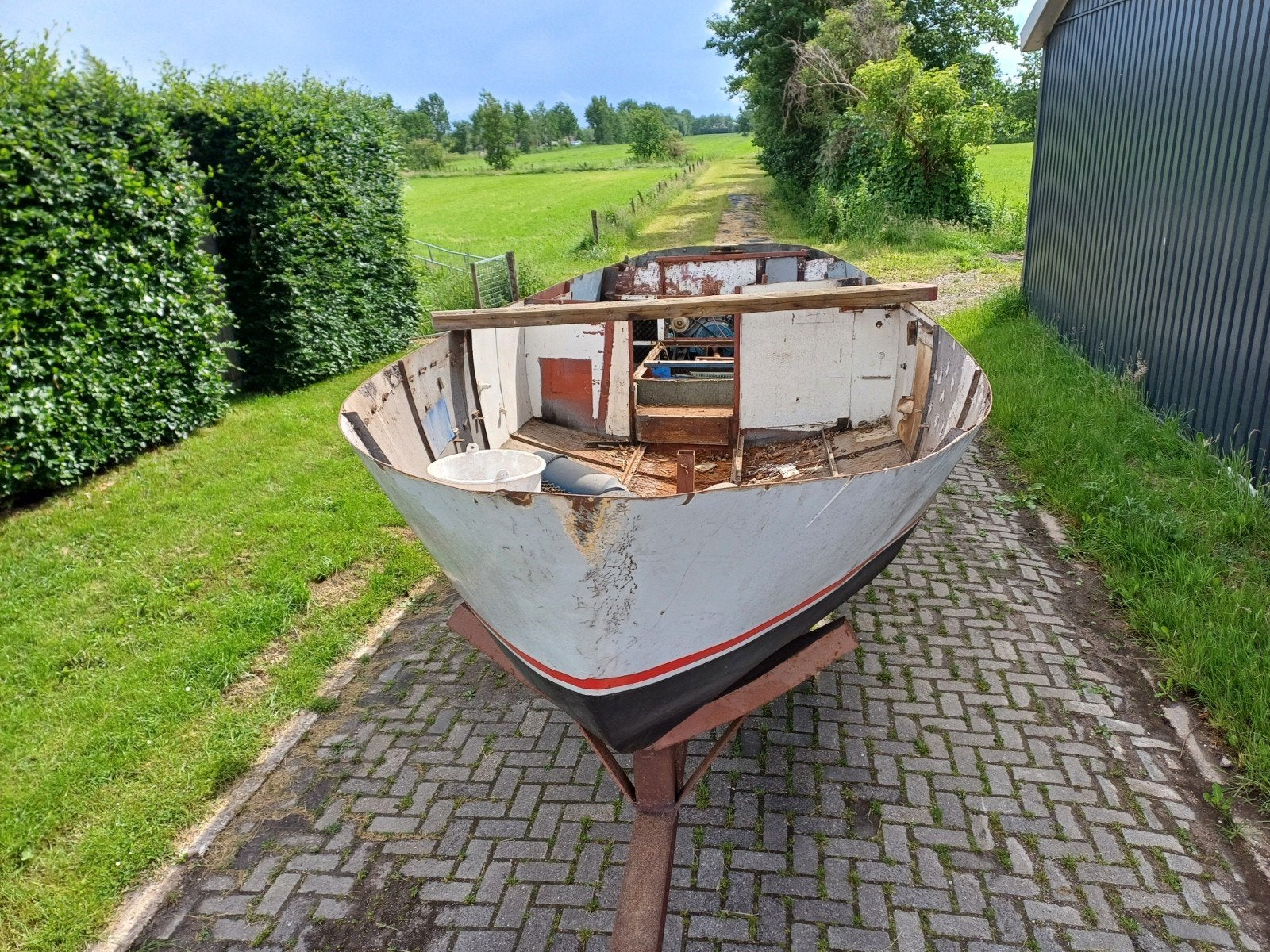 Sloep kruiser bootkar., Ophalen, Trailer