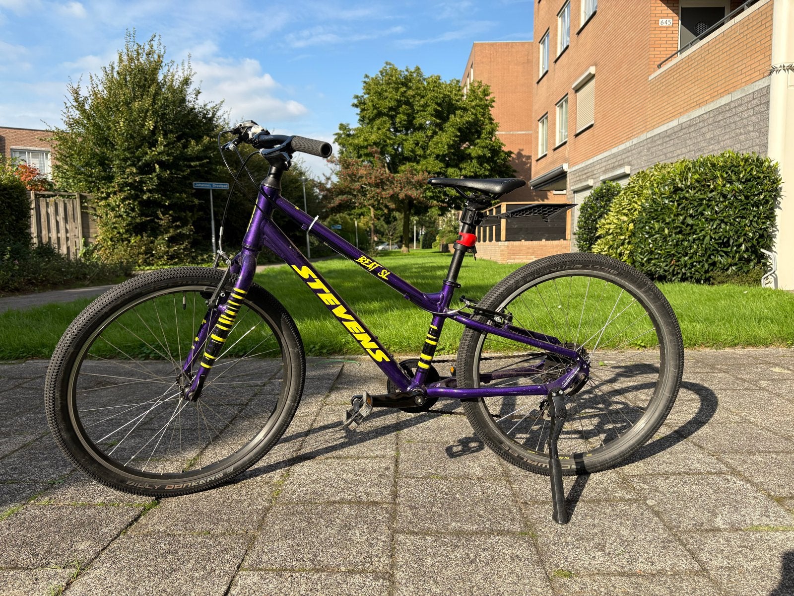 Stevens Beat SL Kinderfiets - Paars/Geel, Ophalen, Gebruikt, Velgrem, 20 inch of meer