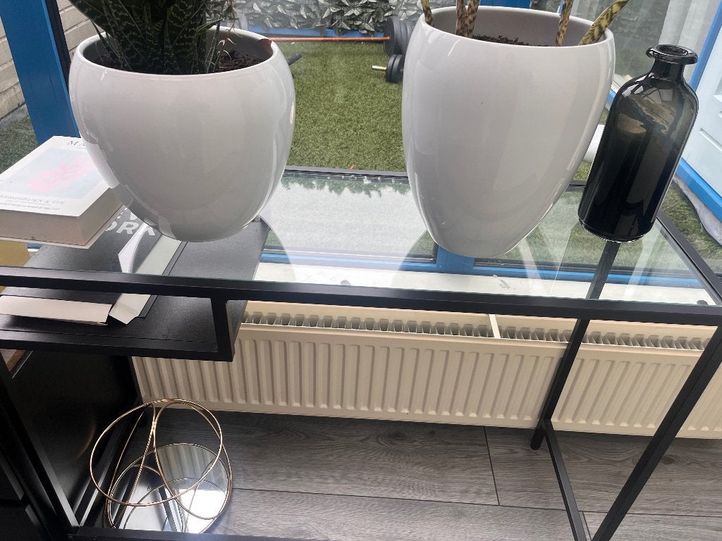 Bijzet tafeltje, Huis en Inrichting, Ophalen, 50 tot 100 cm, Rond, Glas