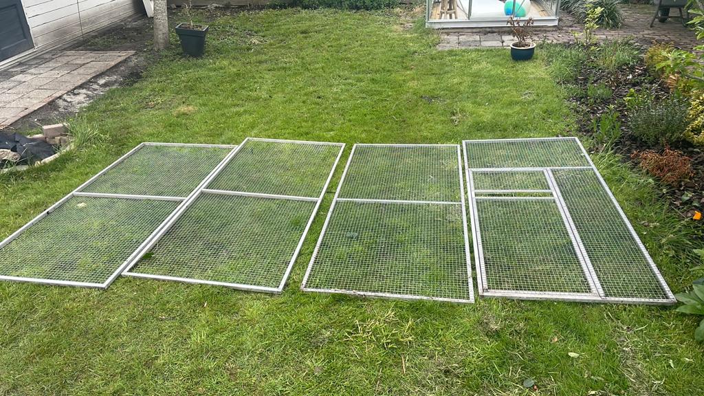 voliere panelen 4 stuks, Dieren en Toebehoren, Vogels | Hokken en Kooien, Ophalen, Aluminium, Volière