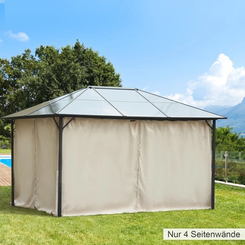Outsunny Zijpanelen voor Tuinhuis/Partytent 3x4m Beige NIEUW, Tuin en Terras, Partytenten, Partytent, Minder dan 4 meter, Nieuw