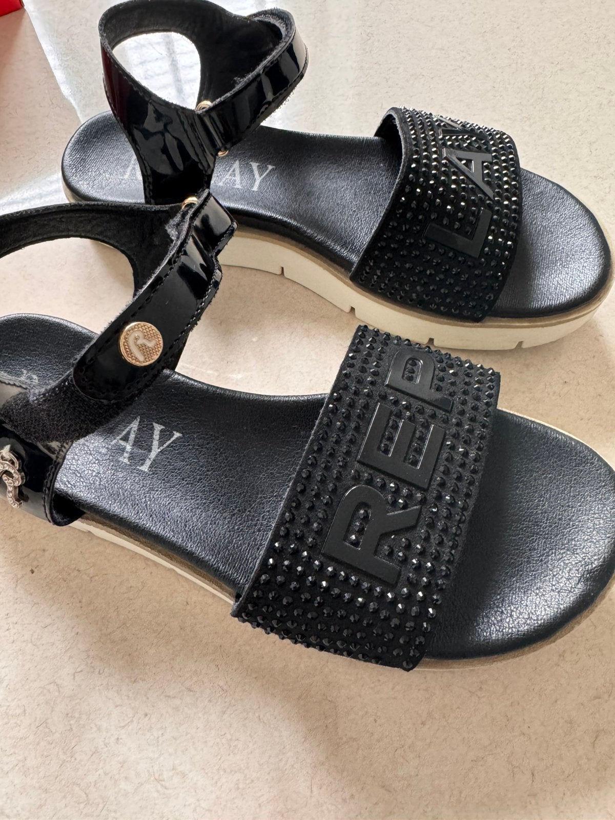 Sandalen Replay maat 36, Ophalen of Verzenden, Zo goed als nieuw, Zwart, Sandalen of Muiltjes