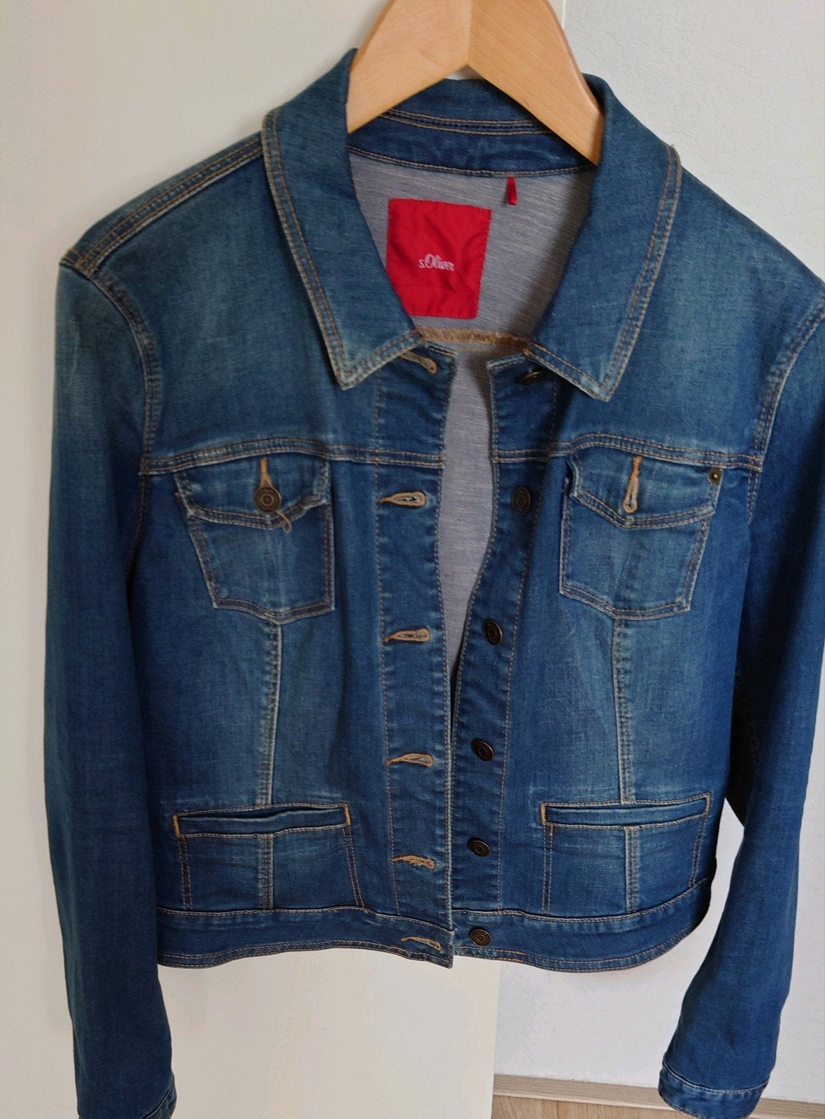 Dames spijkerjasje s'Oliver mt M, Maat 38/40 (M), Ophalen of Verzenden, Gedragen, Blauw