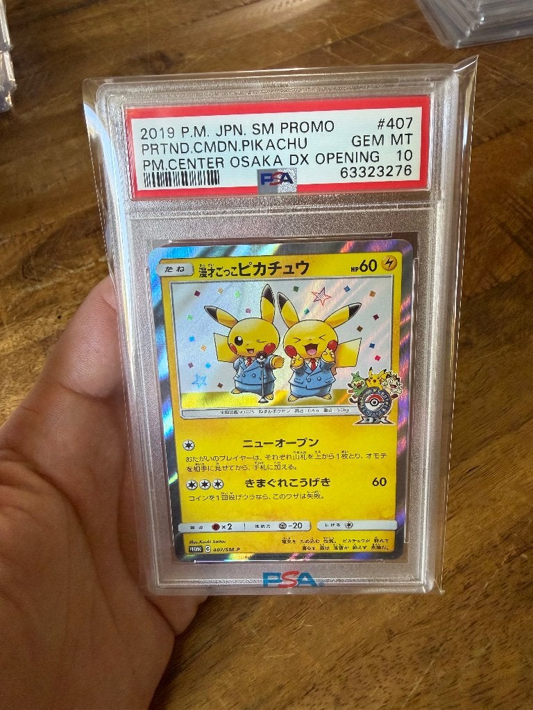 2019 Pikachu Pretend Comedian SM Promo・PSA 10, Ophalen of Verzenden, Zo goed als nieuw