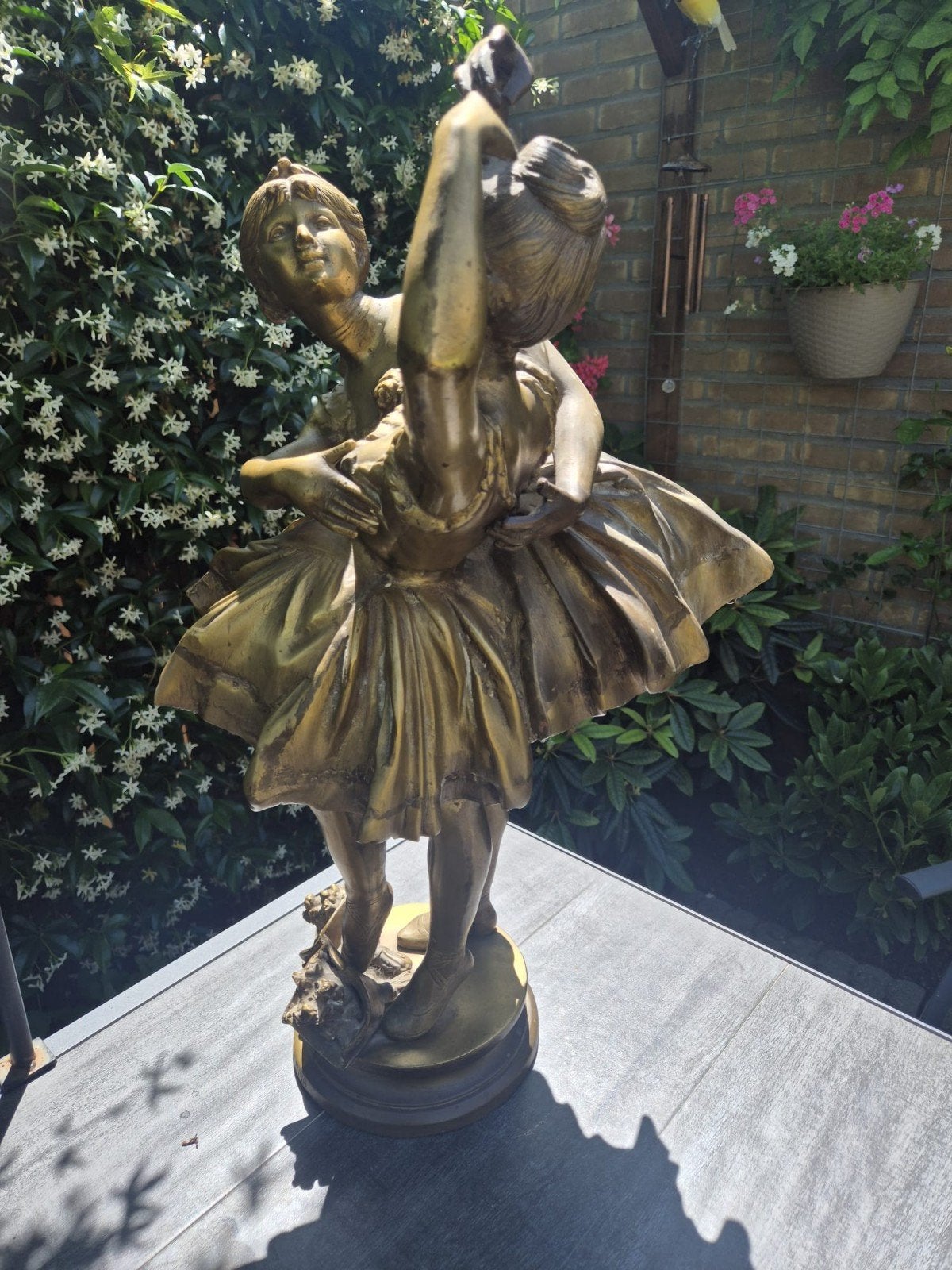 brons beeld 67cm bijna 25 kilo l.a.ballerina in top conditie, Ophalen, Brons